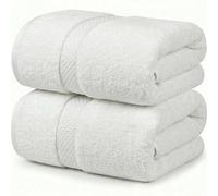 MistyMorning Extra Large Bath Sheets Pack of 2 Jumbo Size (90x180cm),100% Cotton 500GSM Super Soft & Highly Absorbent Quick Dry Luxury Bathroom Towels (2, White)