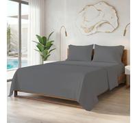 MistyMorning Flat Sheet Double, Soft & Premium Brushed Microfibre Bed Sheet OEKO-TEX Certified, Easy-Care Breathable, Hypoallergenic, Wrinkle and Fade Resistant, Bedding (Grey, Double)