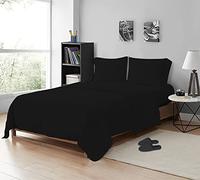 MistyMorning Flat Sheet, Soft & Premium quality Bedding & Linen, Egyptian Cotton with 200 Thread Count. (Black, Double)
