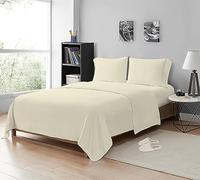 MistyMorning Flat Sheet, Soft & Premium quality Bedding & Linen, Egyptian Cotton with 200 Thread Count. (Cream, King)