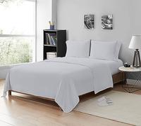 MistyMorning Flat Sheet, Soft & Premium quality Bedding & Linen, Egyptian Cotton with 200 Thread Count. (Silver Grey, King)