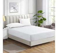 MistyMorning King Size Fitted Sheets 11''/28cm Deep Pocket Bed Sheets 152x198cm, Egyptian Cotton 200 Thread Count, Soft Breathable Kind Size Bedding & Linen Easy Care. (White, King)