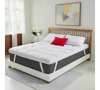 MistyMorning Mattress Topper Single Bed 4 Inch/10cm - Hotel Quality, Ultra-Soft Hypoallergenic Heavy Fill Microfiber, Elastic Straps - Anti-Dust Mite Protection (Single (90x190+10cm)
