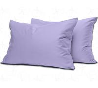MistyMorning Pillow Cases 2 Pack Soft & Premium Quality Bedding & Linen, Egyptian Cotton 200 Thread Count, Breathable & Envelope Closure in Standard Size (50x75+15 cm) (Lilac, Pack of 2)