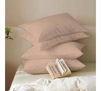 MistyMorning Pillow Cases 4 Pack Soft & Premium Quality Bedding & Linen, Egyptian Cotton 200 Thread Count, Breathable & Envelope Closure in Standard Size (50x75+15 cm) (Mocha, Pack of 4)