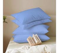 MistyMorning Pillow Cases 4 Pack Soft & Premium Quality Bedding & Linen, Egyptian Cotton 200 Thread Count, Breathable & Envelope Closure in Standard Size (50x75+15 cm) (Sky Blue, Pack of 4)