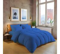 MistyMorning Plain Duvet Cover sets, Soft & Premium quality Bedding & Linen, Egyptian Cotton with 200 Thread Count. (Blue, Super King)