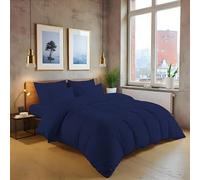 MistyMorning Plain Duvet Cover sets, Soft & Premium quality Bedding & Linen, Egyptian Cotton with 200 Thread Count. (Navy, King)