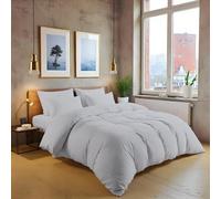 MistyMorning Plain Duvet Cover sets, Soft & Premium quality Bedding & Linen, Egyptian Cotton with 200 Thread Count. (Silver Grey, Double)