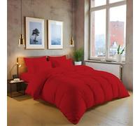 MistyMorning Plain Duvet Cover sets, Soft & Premium quality Bedding & Linen, Egyptian Cotton with 200 Thread Count. (Red, Double)