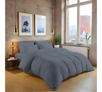 MistyMorning Plain Duvet Cover sets, Soft & Premium quality Bedding & Linen, Egyptian Cotton with 200 Thread Count. (Grey, Single)