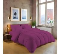 MistyMorning Plain Duvet Cover sets, Soft & Premium quality Bedding & Linen, Egyptian Cotton with 200 Thread Count. (Purple, Super King)