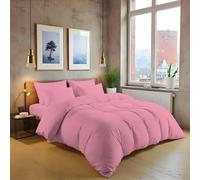 MistyMorning Plain Duvet Cover sets, Soft & Premium quality Bedding & Linen, Egyptian Cotton with 200 Thread Count. (Pink, Double)