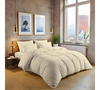 MistyMorning Plain Duvet Cover sets, Soft & Premium quality Bedding & Linen, Egyptian Cotton with 200 Thread Count. (Cream, Single)