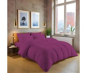 MistyMorning Plain Duvet Cover sets, Soft & Premium quality Bedding & Linen, Egyptian Cotton with 200 Thread Count. (Purple, King)