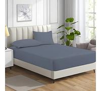 MistyMorning Small Double Fitted Sheet 11''/28cm Deep Pocket Bed Sheets 120x190cm, Egyptian Cotton 200 Thread Count, Soft Breathable Bedding & Linen Easy Care. (Grey, Small Double/4ft)