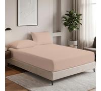 MistyMorning Small Double Fitted Sheet 12''/30cm Deep Pocket Bed Sheets 120x190cm, Egyptian Cotton 200 Thread Count, Soft Breathable Bedding & Linen Easy Care. (Mocha, Small Double/4ft)