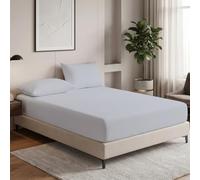 MistyMorning Small Double Fitted Sheet 12''/30cm Deep Pocket Bed Sheets 120x190cm, Egyptian Cotton 200 Thread Count, Soft Breathable Bedding & Linen Easy Care. (Silver Grey, Small Double/4ft)