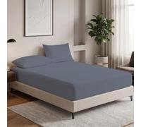 MistyMorning Small Double Fitted Sheet 12''/30cm Deep Pocket Bed Sheets 120x190cm, Egyptian Cotton 200 Thread Count, Soft Breathable Bedding & Linen Easy Care. (Grey, Small Double/4ft)