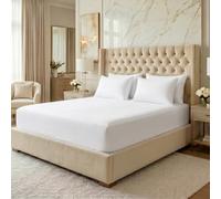 MistyMorning Small Double Fitted Sheet Extra Deep 16"/40cm, All Around Elastic Bed Sheets, Soft Brushed Microfibre Bedding OEKO-TEX Certified, Anti Shrink & Fade Resistant (White, Small Double)