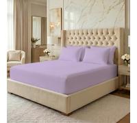 MistyMorning Small Double Fitted Sheet Extra Deep 16"/40cm, All Around Elastic Bed Sheets, Soft Brushed Microfibre Bedding OEKO-TEX Certified, Anti Shrink & Fade Resistant (Lavender, Small Double)