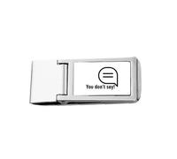 Misunderstanding English Art Deco Fashion Slim Money Clip Stainless Holder Pocket Wallet