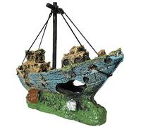 MISUVRSE Aquarium Pirate Ship Decorations Sunken Ship Ornaments Resin Shipwreck Cave Betta Fish Tank Boat Destroyer Decor Large Decor Small Aquarium Shipwreck Decoration