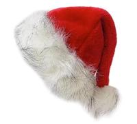 MISUVRSE Christmas Plush Santa Hat Unisex Comfortable Red And White Adult & Teenagers Christmas Hat For Carnivals Holiday Party