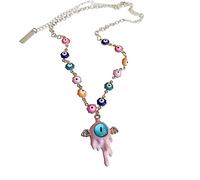 MISUVRSE Evil Eyes Studs Earrings Chain Necklace Ear Studs Party Jewelry Alloy For Women Girls Teens