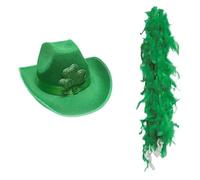 MISUVRSE Green Cowboy Hat For StPatrick Day Festival Decor Irish National Day Top Hat Party Props Supplies Holiday Decorative