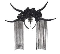 MISUVRSE Halloween Horn Devil Horns Headband Day Of The Dead Antelope Goth Goth Headpiece Halloween Horn