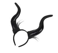 MISUVRSE Long Cow Horn Headband For Halloween Costume Hairhoop Party Props Headpiece Stage Headdress Anime Dress Up Accessories