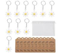 MISUVRSE Pack Of 30 Daisys Keychains With Gratitudes Cards And Storage Bags Birthday Present Collectible Keyrings Party Supplies Holiday Gifts