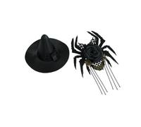 MISUVRSE Steampunk Witch Hat Hair Clip For Girl Cool Hairpins Side Clip 2000s Hair Barrettes Halloween Party Headwear Hat Hairclip For Role Play Party
