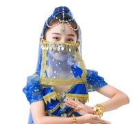 MISUVRSE Women Belly Dance Face Veil Half Tribal With Coin Halloween Costume Cosplay Women Tribal Face With Coin Halloween Cosplay