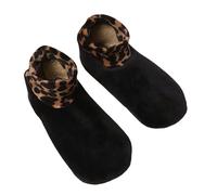 MISUVRSE Womens Thermal Fleece Lined Animal Print Slipper Socks Cold Weather Antislip Bottom Soles Indoor Floor With Grips Leopard Print Floor