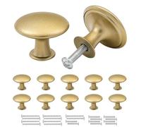 Misuyue 10pc Gold Drawer Knobs, Cupboard Handles Knob Round