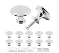 Misuyue 10pc Silvery Drawer Knobs, Cupboard Handles Knob Round