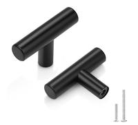Misuyue 10pcs Matt Black Cabinet Knobs, T Bar Drawer Handles Stainless