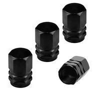 Misuyue 4pc Car Tyre Valve Caps Black, Aluminium Tyre Dust Caps, Universal Dust Cap for Car Tyres Trucks Bikes Motorbikes SUVs