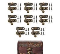 Misuyue 8pc Mini Swing Arm Clasp Left Hook and Eye Latch, 26 x 23mm Bronze