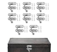 Misuyue 8pc Mini Swing Arm Clasp Left Hook and Eye Latch, 26 x 23mm Silvery