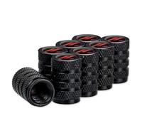 Misuyue 8pcs Tyre Valve Caps Black - Aluminium Tyre Dust Caps with O Seal Ring - Dust Cap for Car Tyres Bikes Trucks Motorbikes SUVs