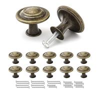 Misuyue Antique Bronze Drawer Knobs, 30mm Vintage Cabinet Handles 10pcs