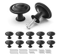 Misuyue Matte Black Door Knobs 30mm Drawer Handles, 10pcs