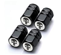Misuyue Tyre Valve Caps, Dust Cap for Car Tyres with O Seal Ring, Aluminium Tyre Dust Caps for Bikes Trucks Motorbikes SUVs, 4 pcs/pack (Black)