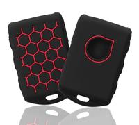 Misuyue Volvo Key Cover - Compatible with Volvo XC60, XC70, XC90, C30, S60, S80, S90, V60, V70, V90, Polestar 2 - 3 Side Buttons Silicone Protective Car Key Cover - Red/1pc