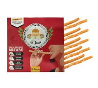 Miswak Sticks for Teeth | Sewak Natural Toothbrush | Siwak Organic Wooden Tooth Brush Oral Teeth Whitener with Holder | Vacuum Sealed (10 Pack)