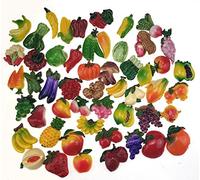 Miswee random 12Pcs creative 3D resin fruit vegetables fridge magnets funny cute decoration refrigerator magnet accessories office school whiteboard magnet (Random 12 styles (vegetables and fruits))