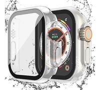 Misxi [2 Pack] Waterproof Case with Button Designed for 49mm Apple Watch Ultra 3 (2025) / Ultra 2 / Ultra, Protective PC Cover with Tempered Glass Screen Protector for iWatch, Matte Transparent